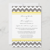 Invitation Réception De Mariage Uniquement Chevron Jaune Gris (Dos)