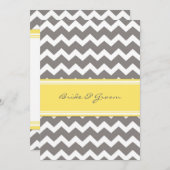 Invitation Réception De Mariage Uniquement Chevron Jaune Gris (Devant / Derrière)
