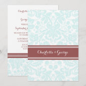 Invitation Réception De Mariage Uniquement Ciel Blue Wine Dam (Devant / Derrière)