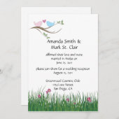 Invitation Réception de mariage uniquement des inséparables r (Devant / Derrière)