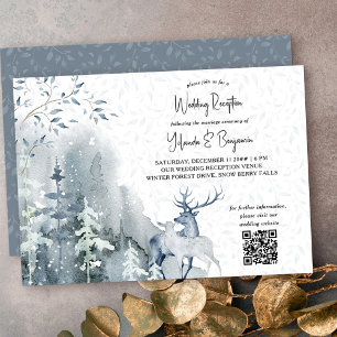 Invitation Réception de mariage uniquement en forêt enneigée