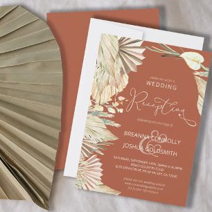 Invitation Réception de mariage uniquement en terracotta Boho