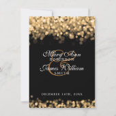 Invitation Réception de mariage uniquement lumières dorées (Dos)