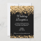 Invitation Réception de mariage uniquement lumières dorées (Devant)