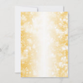 Invitation Réception de mariage uniquement lumières dorées sc (Dos)