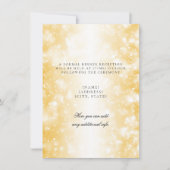 Invitation Réception de mariage uniquement lumières dorées sc (Devant)