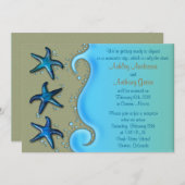 Invitation Réception de mariage uniquement Paua Shell Starfis (Devant / Derrière)