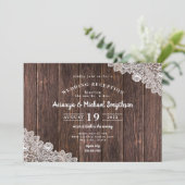 Invitation Réception de mariage uniquement Rustic Lace et Dar (Debout devant)