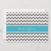 Invitation Réception De Mariage Uniquement Turquoise Gris Che (Devant)
