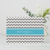 Invitation Réception De Mariage Uniquement Turquoise Gris Che (Debout devant)
