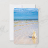 Invitation Réception de mariage Vagues de plage Coquillage (Dos)