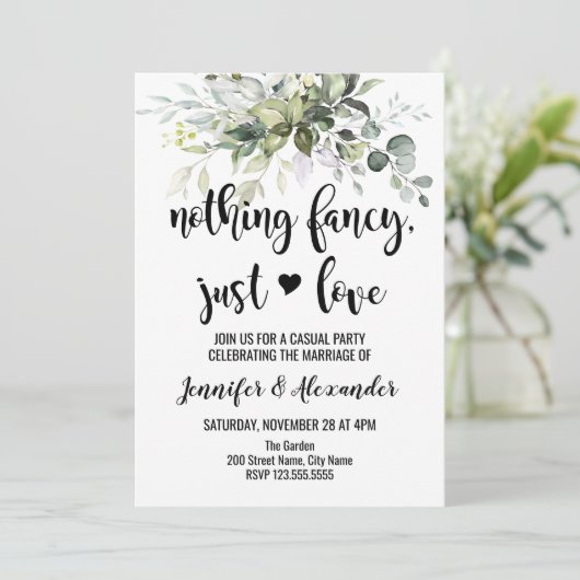 Invitation Réception de mariage verdoyant (Debout devant)