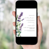 Invitation Réception de mariage verdure lavande violette