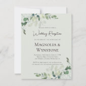 Invitation Réception De Mariage Vert Eucalyptus Sage (Devant)