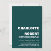 Invitation Réception De Mariage Vert Moderne (Devant)