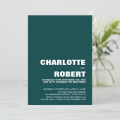 Invitation Réception De Mariage Vert Moderne (Debout devant)