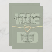 Invitation Réception De Mariage Vert Sage Moderne (Devant / Derrière)