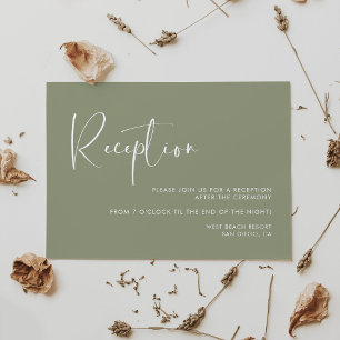 Invitation Réception de mariage vert sauge élégant et moderne