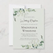 Invitation Réception de mariage vert sauge eucalyptus (Devant)