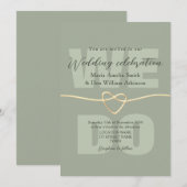 Invitation Réception de mariage Vert Sauge Moderne (Devant / Derrière)