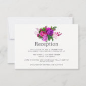 Invitation Réception de mariage vintage Fuchsia & Purple Shab (Devant)