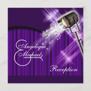 Invitation Réception de mariage violet à Hollywood