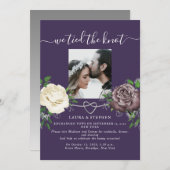 Invitation Réception de mariage violet bohème (Devant / Derrière)