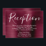 Invitation Réception de mariage violet bordeaux<br><div class="desc">Purple Burgundy Faux brossé Metal Elégant carte de réception pour une soirée de mariage. Cette carte de réception de mariage Cranberry Marsala peut être customisée pour inclure votre message et votre adresse de réception. La carte de réception fait partie de la Collection Mariage Bourgogne. Si vous désirez des objets customisés...</div>