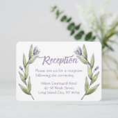 Invitation Réception de mariage violet Fleurs de laurier (Debout devant)