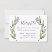 Invitation Réception de mariage violet Fleurs de laurier (Devant)