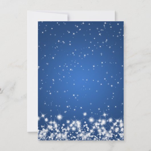 Invitation Réception de mariage Winter Sparkle Bleu (Dos)