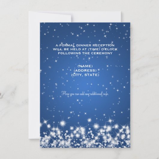 Invitation Réception de mariage Winter Sparkle Bleu (Devant)