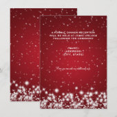 Invitation Réception de mariage Winter Sparkle Rouge (Devant / Derrière)