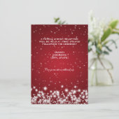 Invitation Réception de mariage Winter Sparkle Rouge (Debout devant)