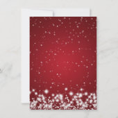 Invitation Réception de mariage Winter Sparkle Rouge (Dos)
