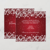 Invitation Réception de mariage Winter Sparkle Rouge (Devant / Derrière)