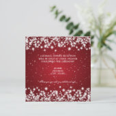 Invitation Réception de mariage Winter Sparkle Rouge (Debout devant)