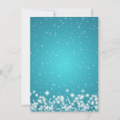 Invitation Réception de mariage Winter Sparkle Turquoise (Dos)
