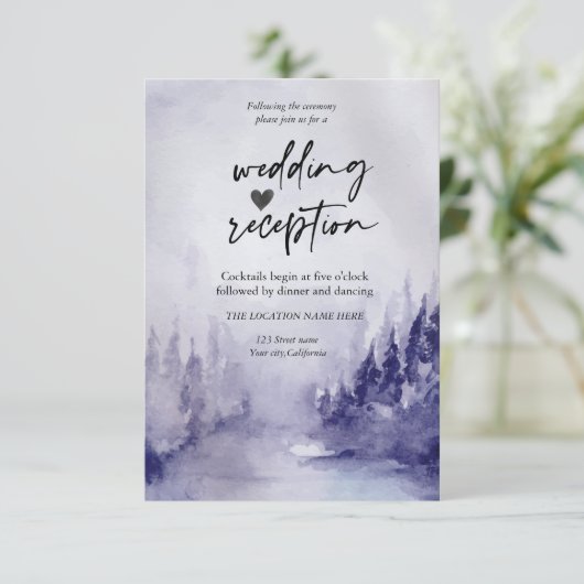 Invitation Réception de neige pour l'hiver violet (Debout devant)