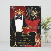 Invitation Réception de Noël en smoking noir Party Tux Rouge (Debout devant)