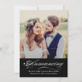 Invitation Réception de photos de calligraphie noire élégante (Devant)