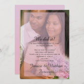 Invitation Réception de photos en lavande rose uniquement Inv (Devant / Derrière)