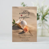 Invitation Réception de Sable de Rose de Coquillage (Debout devant)