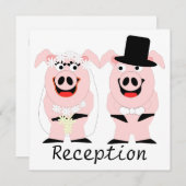 Invitation Réception de soirée cochons (Devant / Derrière)