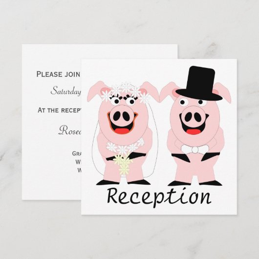 Invitation Réception de soirée pour cochons (Devant / Derrière)