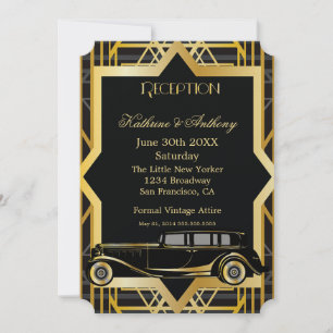 Invitation Réception de style Gatsby des Années Folles