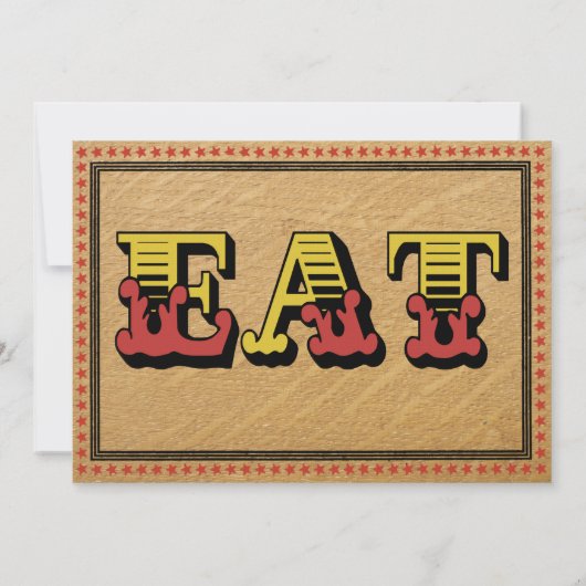 Invitation Réception de style occidental Menu Dîner (Dos)