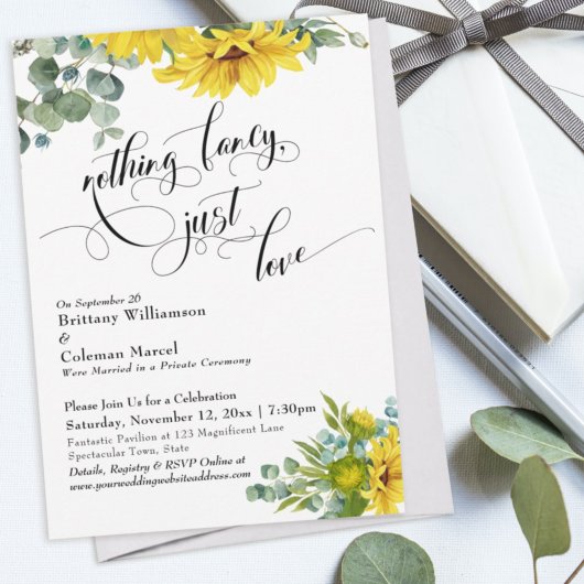 Invitation Réception de typographie élégante Eucalyptus Tourn