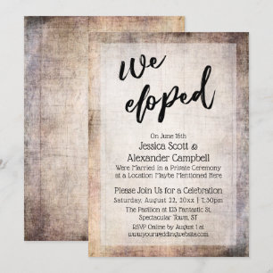 Invitation Réception de typographie Nous nous sommes enfuis G