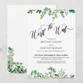 Invitation Réception de verdure d'eucalyptus Ça vaut l'attent (Devant / Derrière)